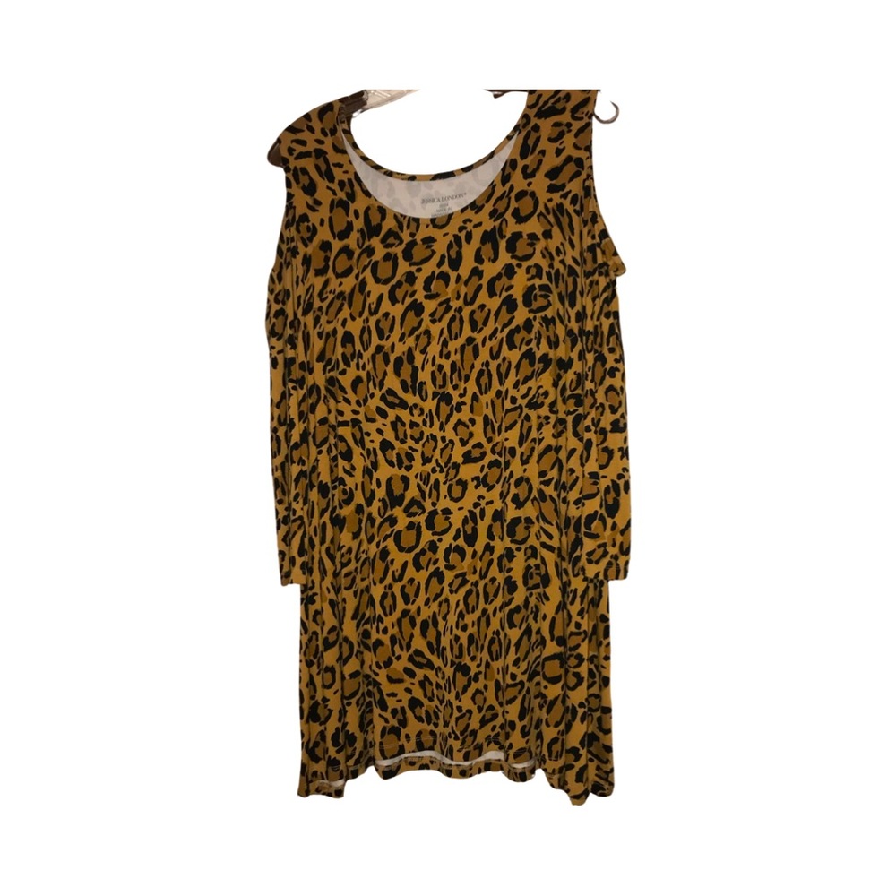 🌷Leopard Long Tunic With Open Shoulders
